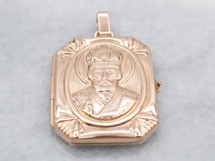 Earrings Market Square Jewelers Antique Rose Gold Saint Nicholas Locket Earrings Market Square Jewelers Antique Rose Gold Saint Nicholas Locket