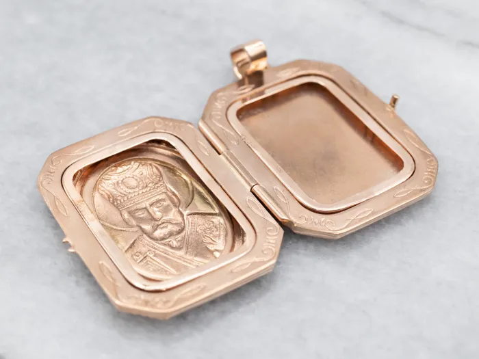 Earrings Market Square Jewelers Antique Rose Gold Saint Nicholas Locket Earrings Market Square Jewelers Antique Rose Gold Saint Nicholas Locket