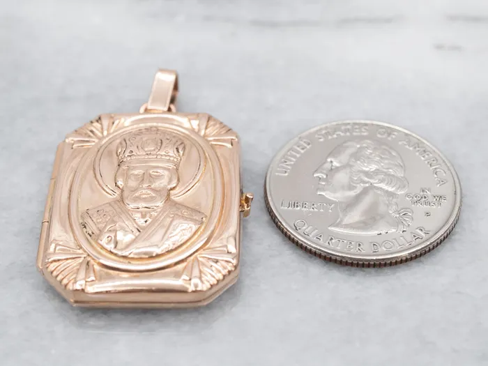 Earrings Market Square Jewelers Antique Rose Gold Saint Nicholas Locket Earrings Market Square Jewelers Antique Rose Gold Saint Nicholas Locket