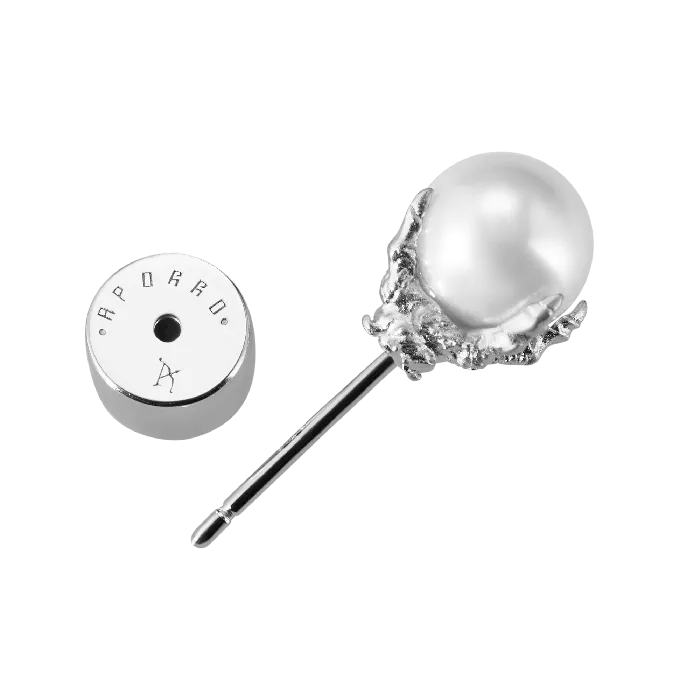 Earrings old Single WONG Dragon Pearl Stud Earring
