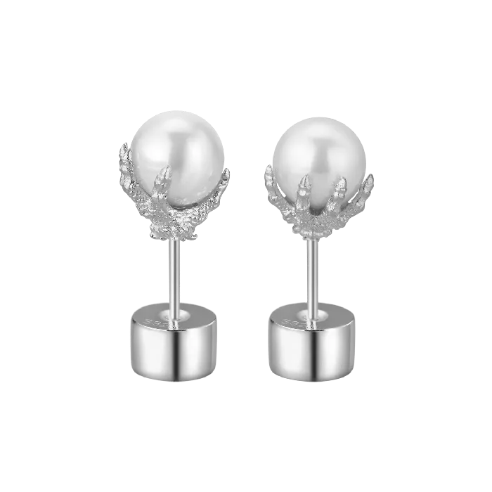 Earrings old Single WONG Dragon Pearl Stud Earring