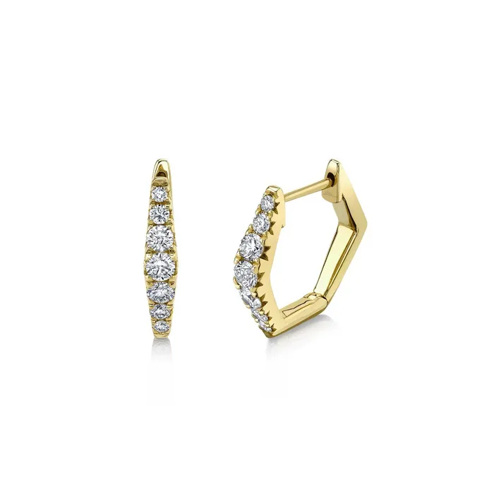 Earrings Shy Creation Diamond Huggie Earrings 049 CT Shy Creation