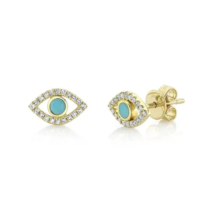 Earrings Shy Creation Turquoise Eye Stud Earrings 012 CT Shy Creation