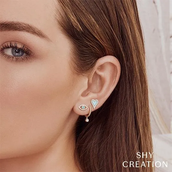 Earrings Shy Creation Turquoise Eye Stud Earrings 012 CT Shy Creation Earrings Shy Creation Turquoise Eye Stud Earrings 012 CT Shy Creation