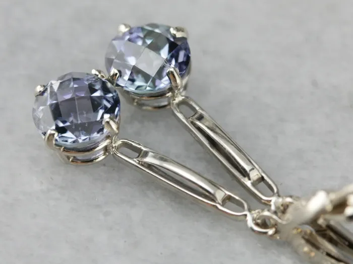 Earrings Tanzanite Drop Earrings in White Gold Market Square Jewelers Earrings Tanzanite Drop Earrings in White Gold Market Square Jewelers