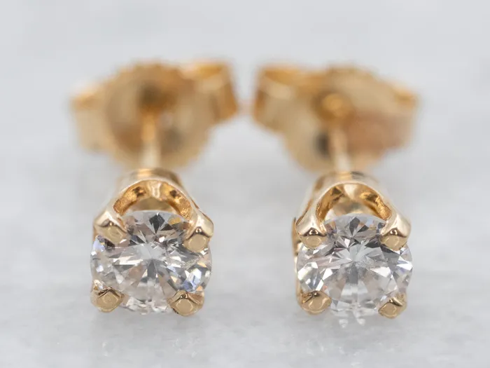 Earrings Yellow Gold Diamond Stud Earrings Market Square Jewelers