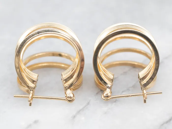 Earrings Yellow Gold Multi Hoop Earrings Market Square Jewelers Earrings Yellow Gold Multi Hoop Earrings Market Square Jewelers
