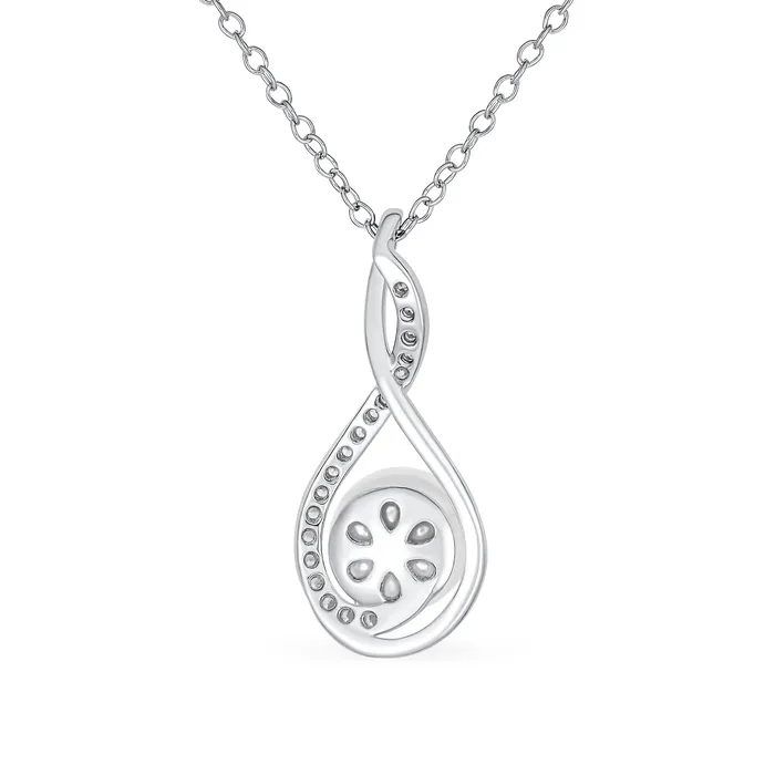 Elegant Bridal Necklace with Infinity Teardrop Freshwater Pearl Pendant 1618 Inch BlingJewelry Wholesale Necklaces