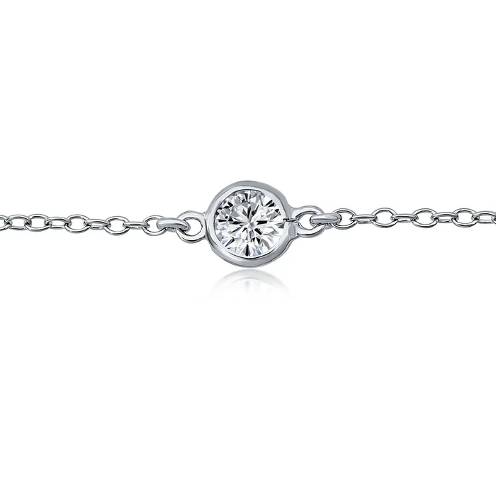 Elegant CZ By The Yard Anklet Ankle Bracelet Rose Gold Plated Sterling Silver 910 BlingJewelry Wholesale Bracelets