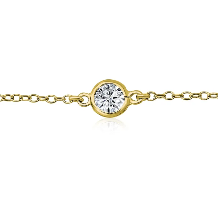 Elegant CZ By The Yard Anklet Ankle Bracelet Rose Gold Plated Sterling Silver 910 BlingJewelry Wholesale Bracelets