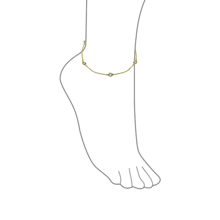 Elegant CZ By The Yard Anklet Ankle Bracelet Rose Gold Plated Sterling Silver 910 BlingJewelry Wholesale Bracelets