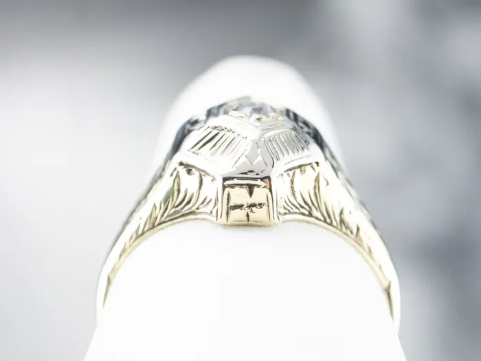 Engraved Old Mine Cut Diamond Solitaire Ring Market Square Jewelers Rings Engraved Old Mine Cut Diamond Solitaire Ring Market Square Jewelers Rings