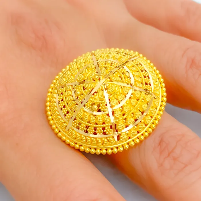 Extravagant Ornamental 22k Gold Statement Ring Andaaz Jewelers Rings