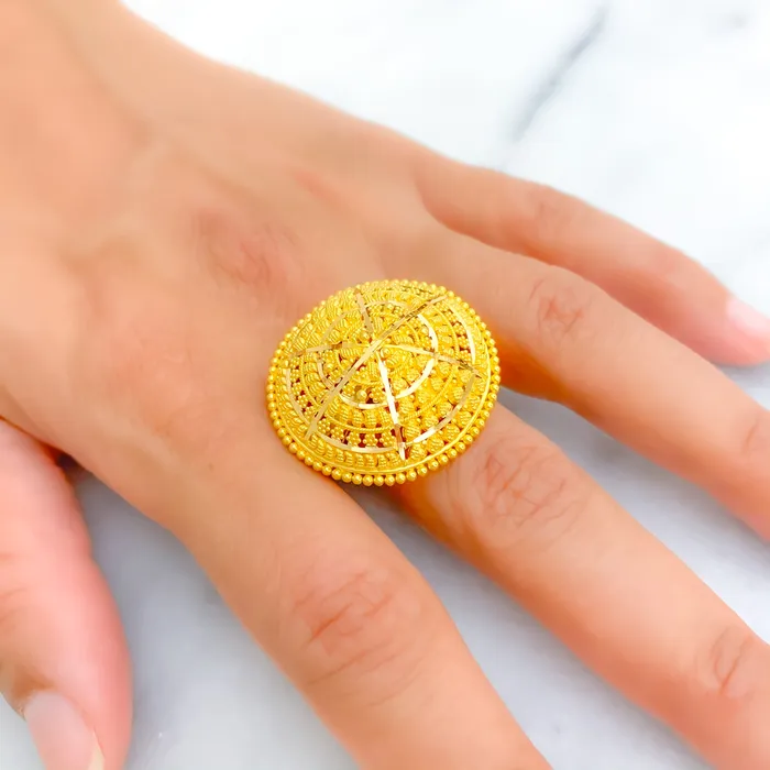 Extravagant Ornamental 22k Gold Statement Ring Andaaz Jewelers Rings