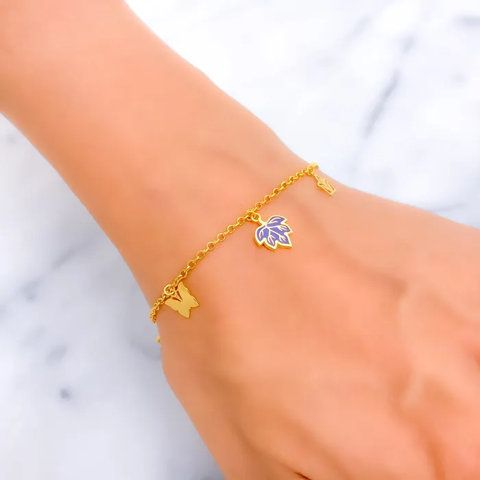 Floral Charm 21k Fancy Bracelet Andaaz Jewelers Bracelets