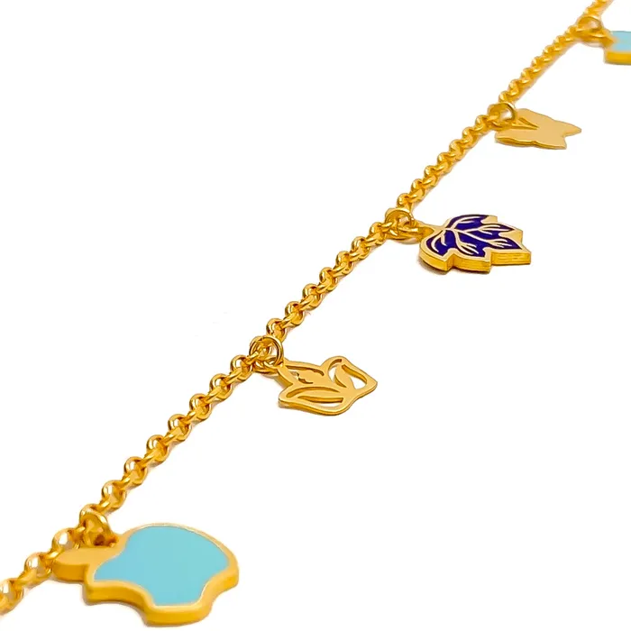 Floral Charm 21k Fancy Bracelet Andaaz Jewelers Bracelets