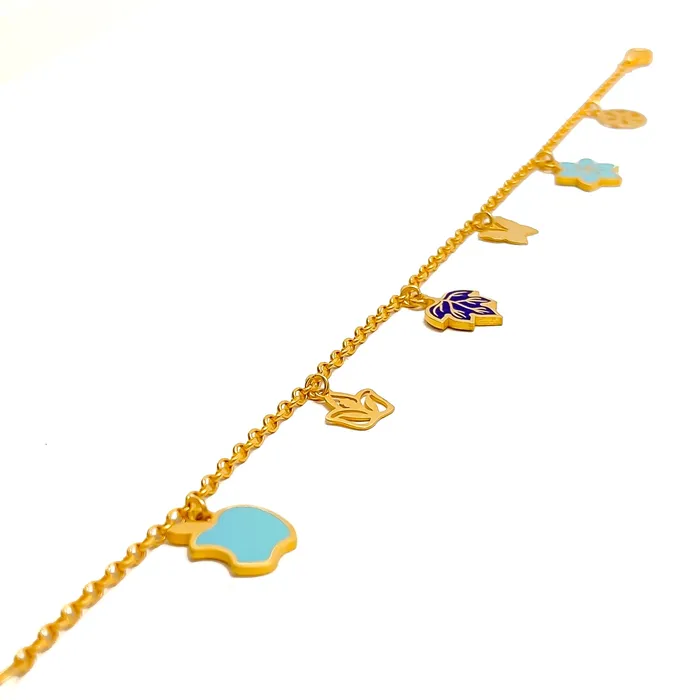 Floral Charm 21k Fancy Bracelet Andaaz Jewelers Bracelets