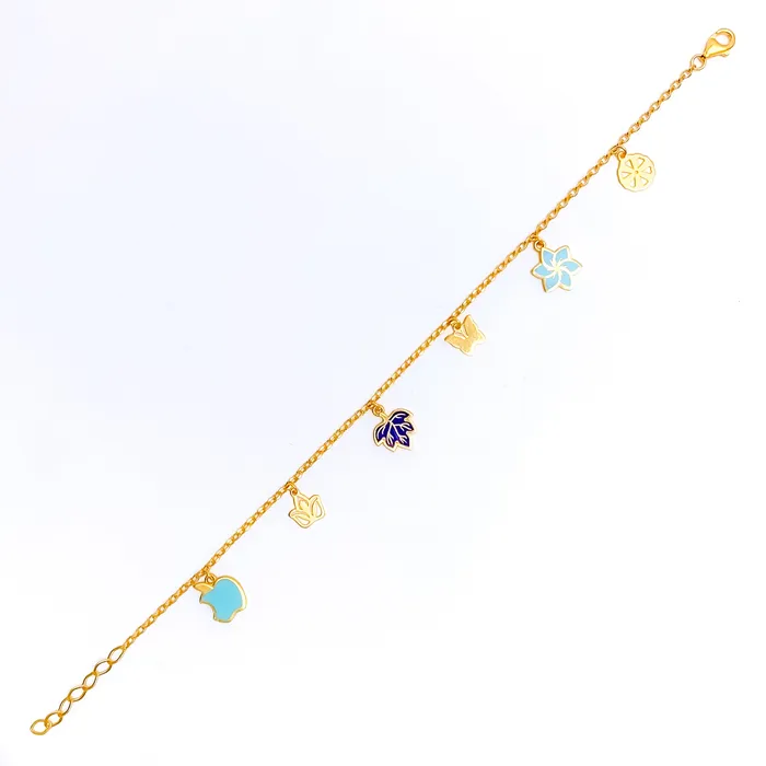 Floral Charm 21k Fancy Bracelet Andaaz Jewelers Bracelets
