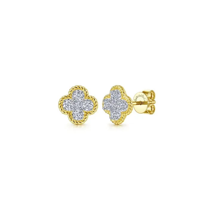 Gabriel Co Twisted Rope Diamond Stud Earrings Gabriel Co Earrings