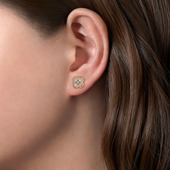 Gabriel Co Twisted Rope Diamond Stud Earrings Gabriel Co Earrings