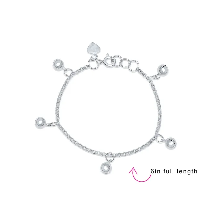 Girls Jingle Bells Bracelet Small Wrists 6 Inch 925Sterling Silver BlingJewelry Wholesale Bracelets Girls Jingle Bells Bracelet Small Wrists 6 Inch 925Sterling Silver BlingJewelry Wholesale Bracelets