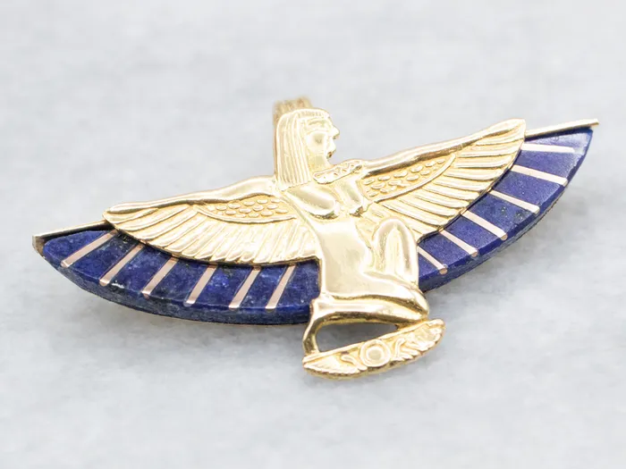 Gold Isis Egyptian Winged Goddess Lapis Pendant Market Square Jewelers PreStyled Sets Gold Isis Egyptian Winged Goddess Lapis Pendant Market Square Jewelers PreStyled Sets