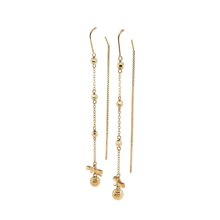 Gold Threader Bead Earrings CH Collection Earrings