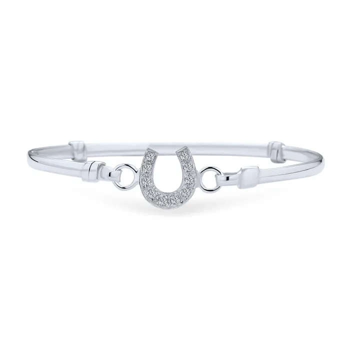 Good Luck CZ Pave Horseshoe Bangle Bracelet Equestrian Gift Sterling Silver BlingJewelry Wholesale Bracelets Good Luck CZ Pave Horseshoe Bangle Bracelet Equestrian Gift Sterling Silver BlingJewelry Wholesale Bracelets