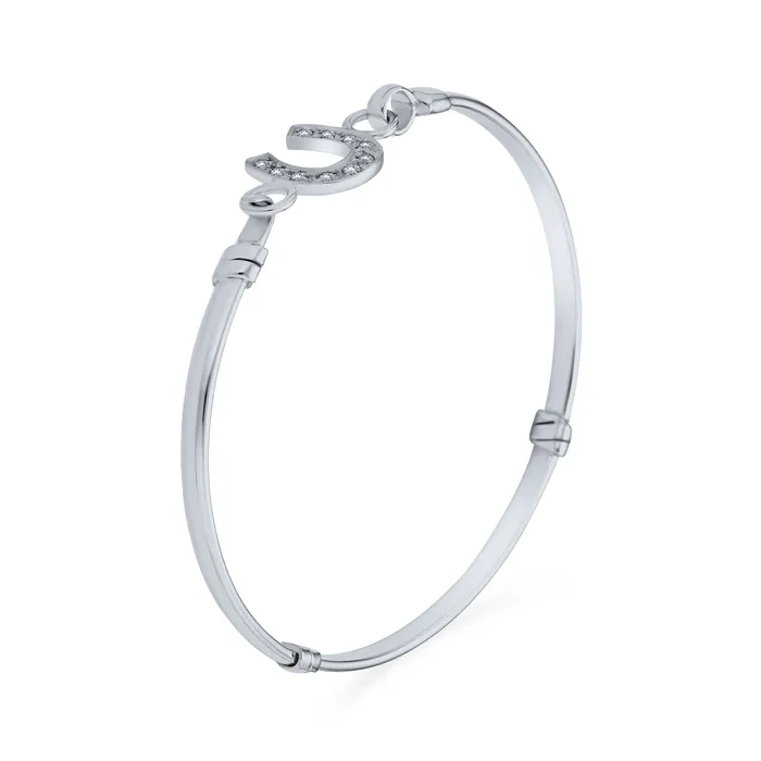 Good Luck CZ Pave Horseshoe Bangle Bracelet Equestrian Gift Sterling Silver BlingJewelry Wholesale Bracelets Good Luck CZ Pave Horseshoe Bangle Bracelet Equestrian Gift Sterling Silver BlingJewelry Wholesale Bracelets