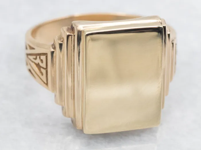 Handsome Gold 1937 Class Signet Ring Market Square Jewelers Rings