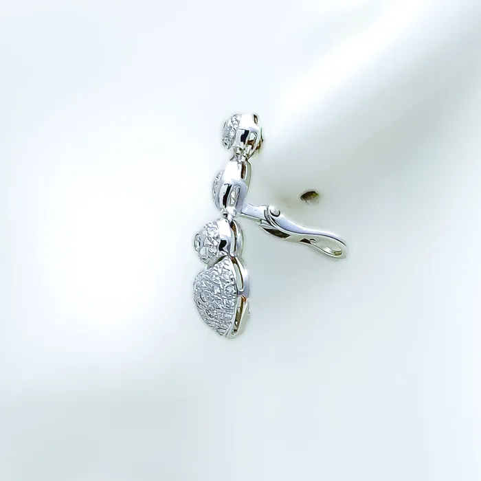 Hanging Heart Diamond 18k Gold Earrings Andaaz Jewelers Earrings