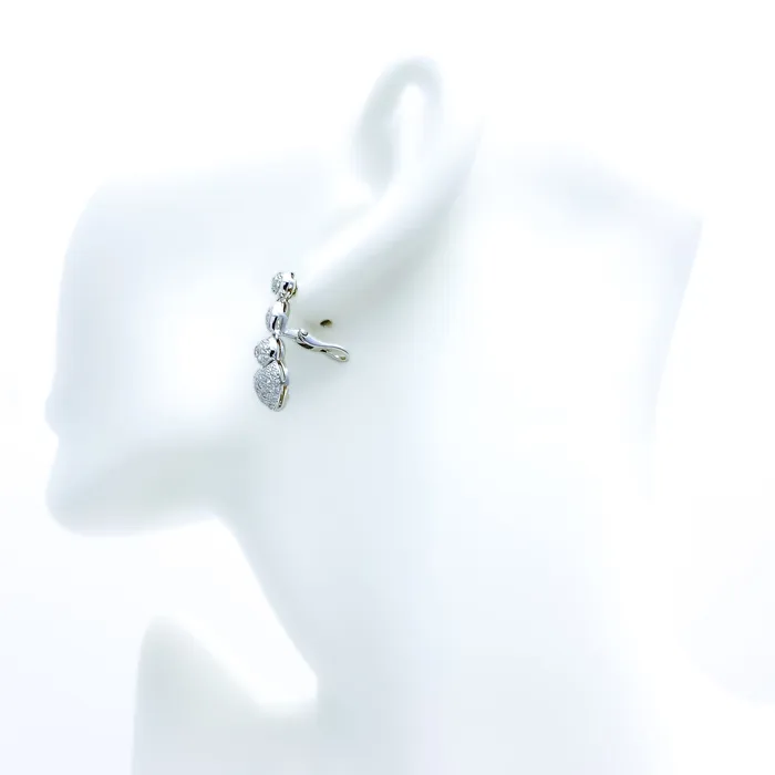 Hanging Heart Diamond 18k Gold Earrings Andaaz Jewelers Earrings
