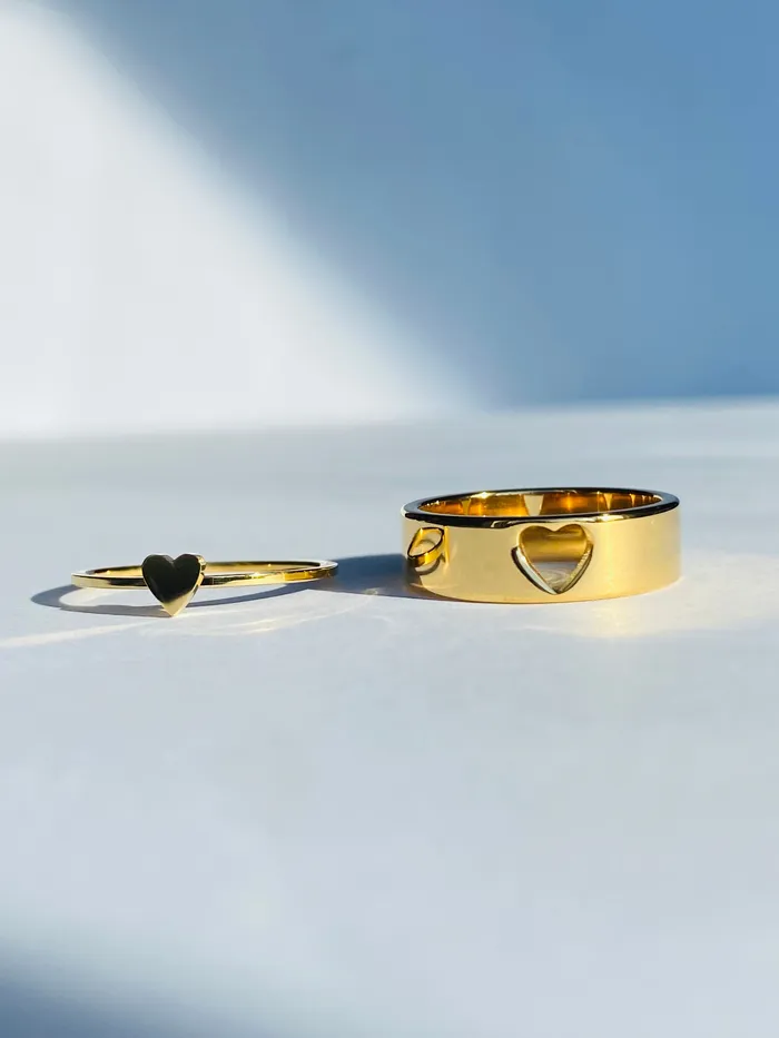 Heart Matching Rings Rachel Necklaces