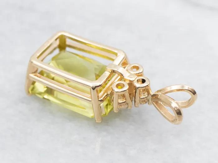 Lemon Quartz Diamond and Gold Pendant Market Square Jewelers Necklaces Lemon Quartz Diamond and Gold Pendant Market Square Jewelers Necklaces