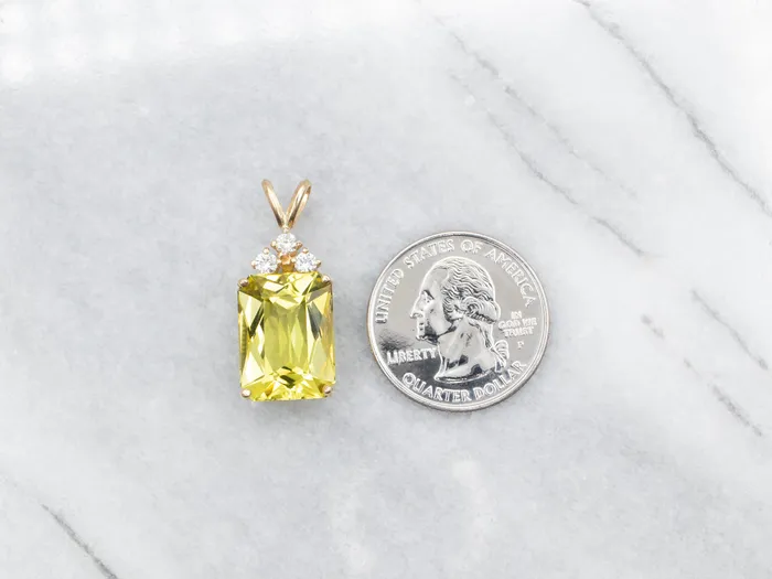 Lemon Quartz Diamond and Gold Pendant Market Square Jewelers Necklaces Lemon Quartz Diamond and Gold Pendant Market Square Jewelers Necklaces