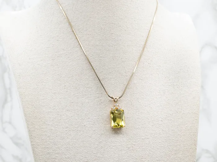 Lemon Quartz Diamond and Gold Pendant Market Square Jewelers Necklaces Lemon Quartz Diamond and Gold Pendant Market Square Jewelers Necklaces