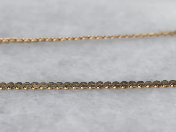 Long Gold Flat Serpentine Chain Market Square Jewelers Necklaces Long Gold Flat Serpentine Chain Market Square Jewelers Necklaces
