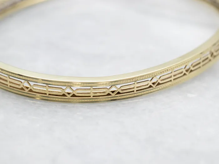 Market Square Jewelers Bracelets Pretty Gold Filigree Sapphire Bangle Bracelet