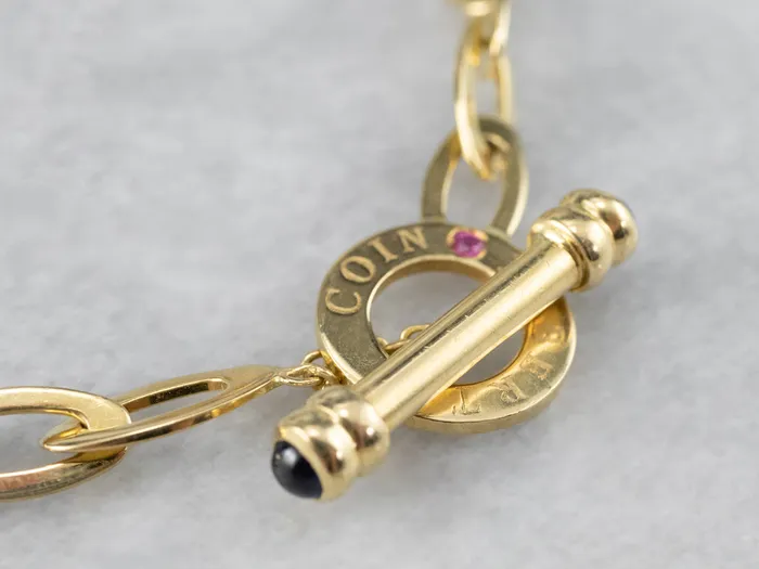 Market Square Jewelers Bracelets Roberto Coin Ruby and Sapphire Chic Shine 18K Gold Link Bracelet