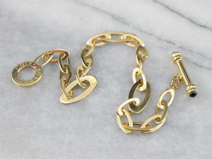 Market Square Jewelers Bracelets Roberto Coin Ruby and Sapphire Chic Shine 18K Gold Link Bracelet
