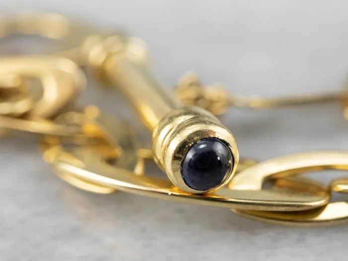 Market Square Jewelers Bracelets Roberto Coin Ruby and Sapphire Chic Shine 18K Gold Link Bracelet