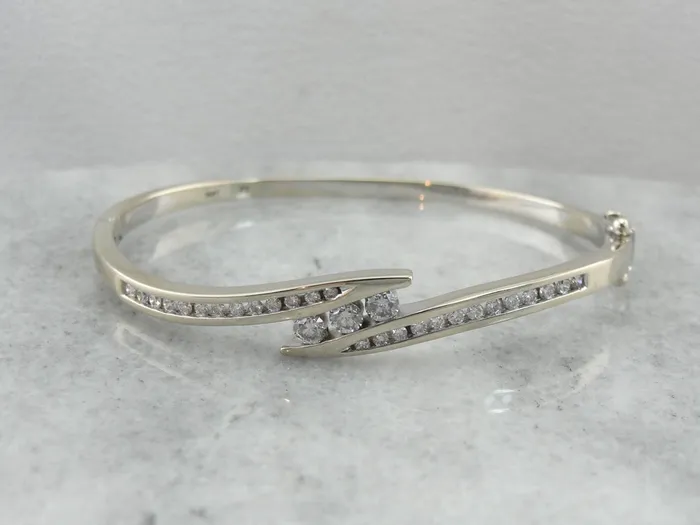 Market Square Jewelers Bracelets Timeless Diamond Bangle Bracelet in White Gold