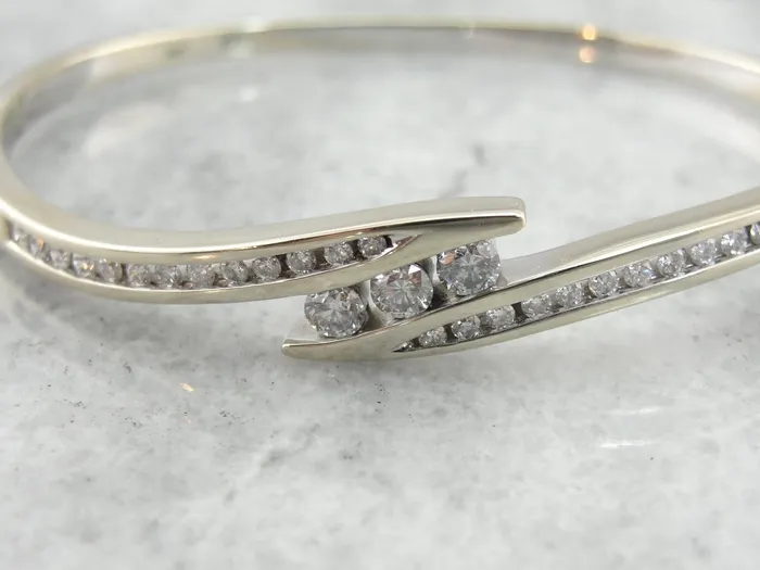 Market Square Jewelers Bracelets Timeless Diamond Bangle Bracelet in White Gold Market Square Jewelers Bracelets Timeless Diamond Bangle Bracelet in White Gold