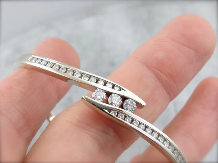 Market Square Jewelers Bracelets Timeless Diamond Bangle Bracelet in White Gold Market Square Jewelers Bracelets Timeless Diamond Bangle Bracelet in White Gold