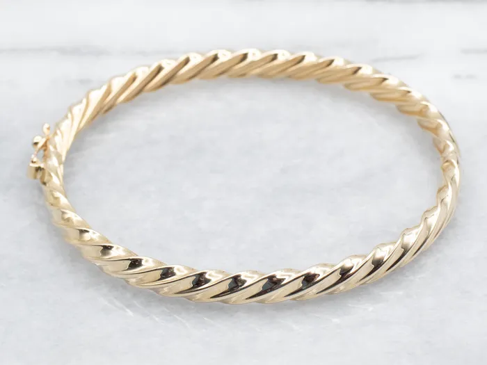 Market Square Jewelers Bracelets Twisted Hinged Bangle Bracelet