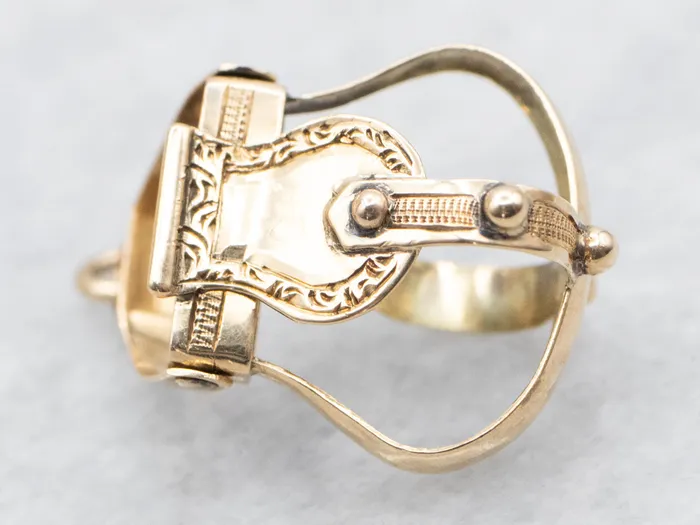 Market Square Jewelers Charm Necklaces Ornate Yellow Gold Buckle Charm