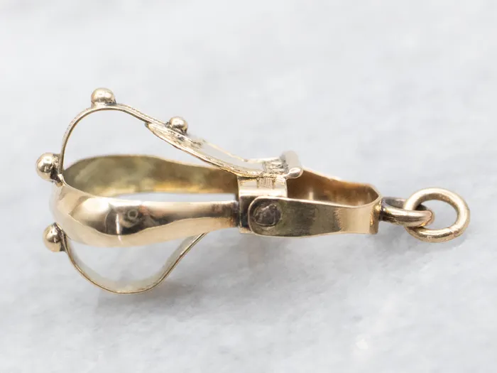 Market Square Jewelers Charm Necklaces Ornate Yellow Gold Buckle Charm