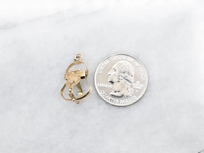 Market Square Jewelers Charm Necklaces Ornate Yellow Gold Buckle Charm