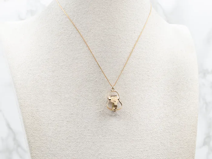 Market Square Jewelers Charm Necklaces Ornate Yellow Gold Buckle Charm