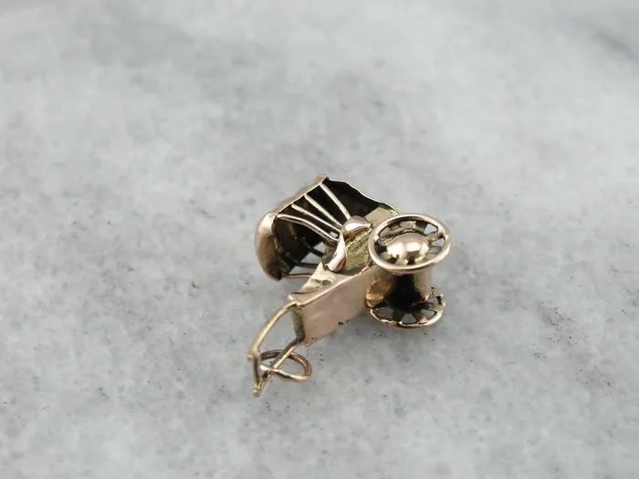 Market Square Jewelers Charm Necklaces Rickshaw Rose Gold Buggy Charm or Pendant